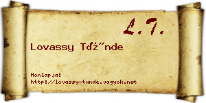 Lovassy Tünde névjegykártya